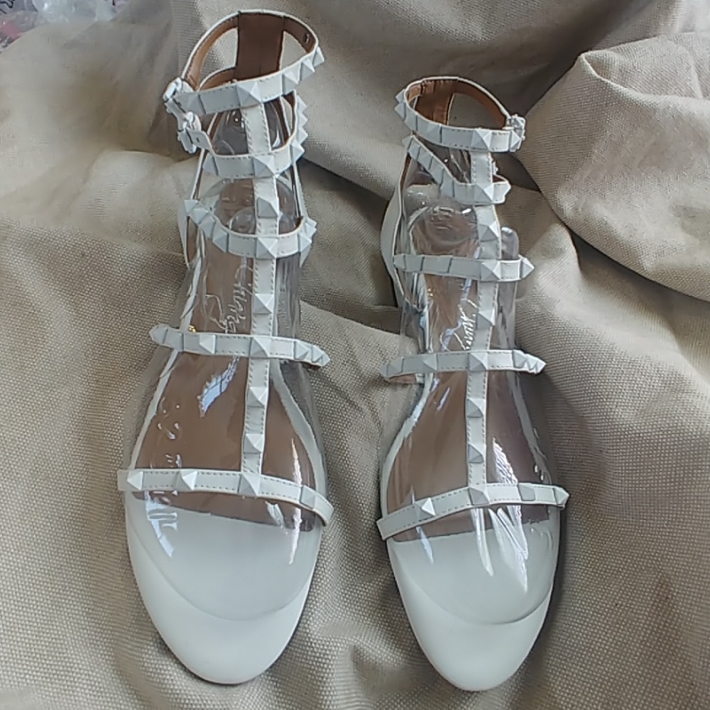 Spike White Gladiator Sandals
